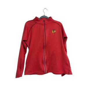 NHL Chicago Blackhawks Full Zip Jacket Sporty Red Thumbhole XL Gorpcore